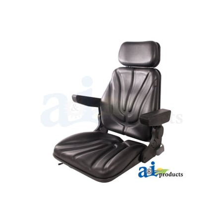 A & I Products Seat, F10 Series, Slide Track / Armrest / Headrest / Black Vinyl 22" x22" x14" A-F10ST105